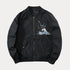 Black Embroidered Bomber Baseball Jacket